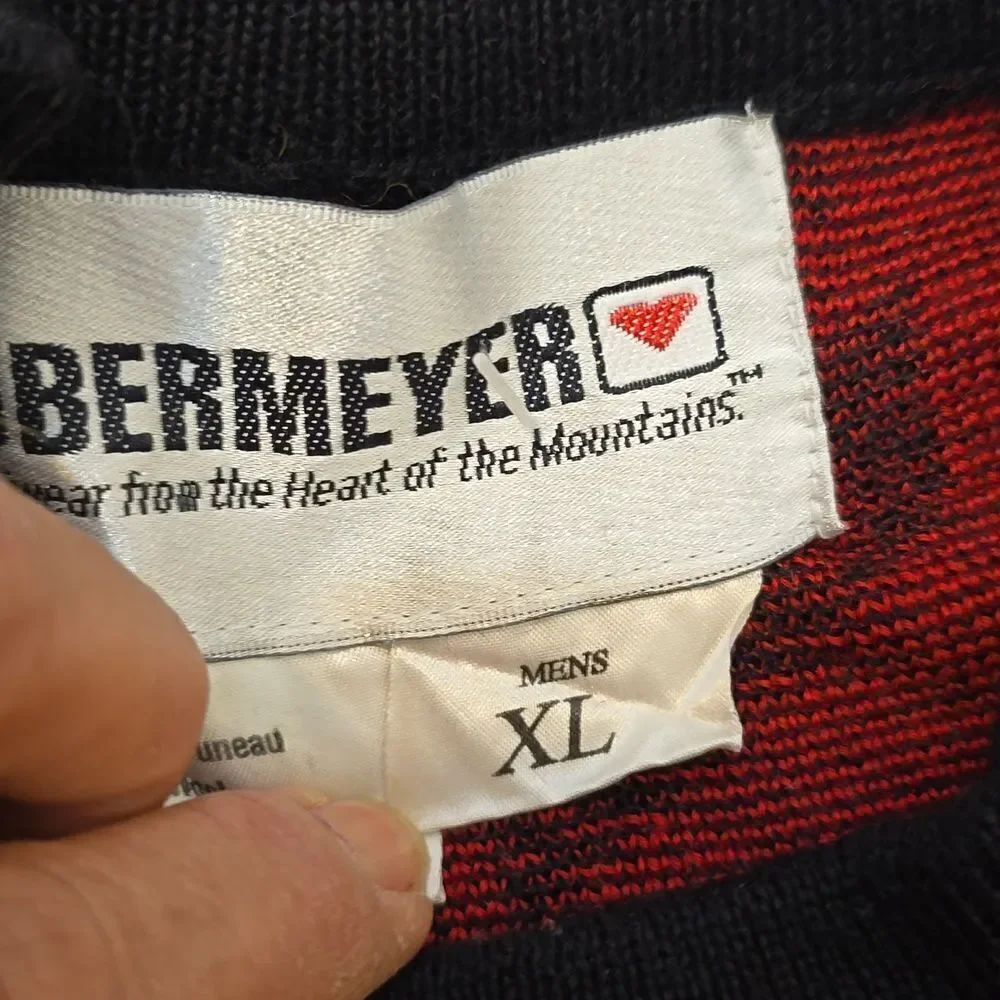 Vintage Obermeyer Wool Blend Snowflake Print Ski Crewneck Sweater Mens XL‎
